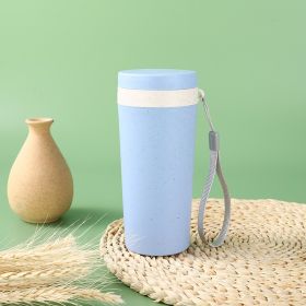 Plastic Wheat Straw Water Cup (Option: Light Blue-301 400ml)