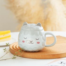 Fashion Cartoon Alpaca Ceramic Mug (Option: Gray-301to400ml)