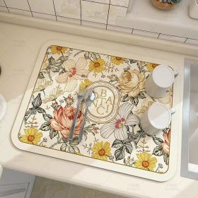 Kitchen Household Dining Table Table Wash-free Mat (Option: Eden Flower Mirror-4060cm)
